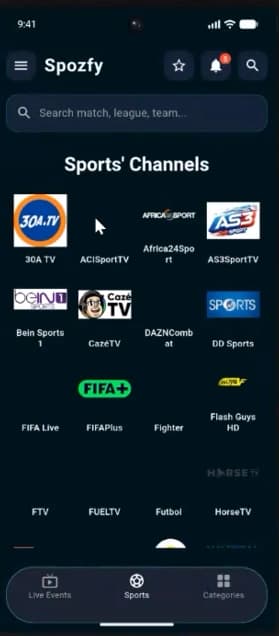Spozfy - Live Sports App